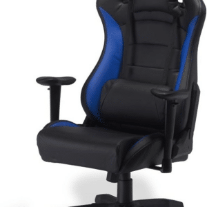 Kontorstol Raymond & Hallmark Mirage - ergonomisk, justerbar i PU-læder, blå/sort med nakkestøtte og lændestøtte